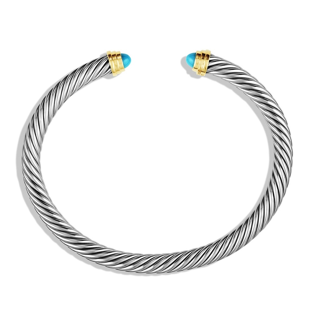 DAVID YURMAN 5mm Silver & Turquoise Cable Bracelet
